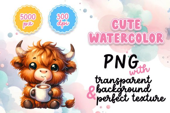Cute Watercolor Cow Illustrations for Cozy Content