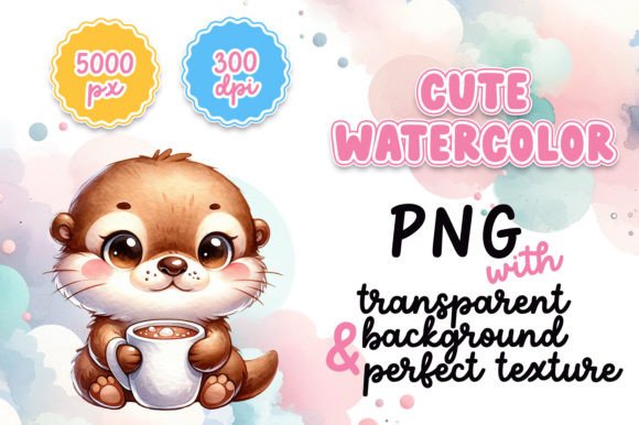 Cute Watercolor Otter with Hot Cocoa Review