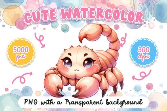 Cute Watercolor Scorpion: Illustrations for Branding