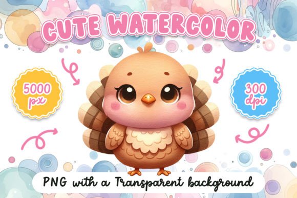 Cute Watercolor Turkey: Illustrations for Client Projects
