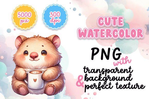 Cute Watercolor Wombat Illustrations for Cozy Blogs