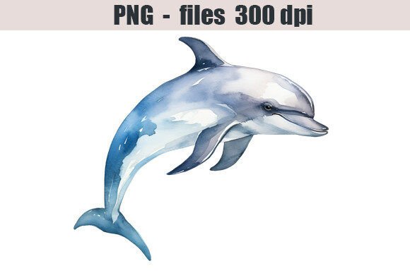 Dolphin Watercolor Clipart: Illustrations for Crafters