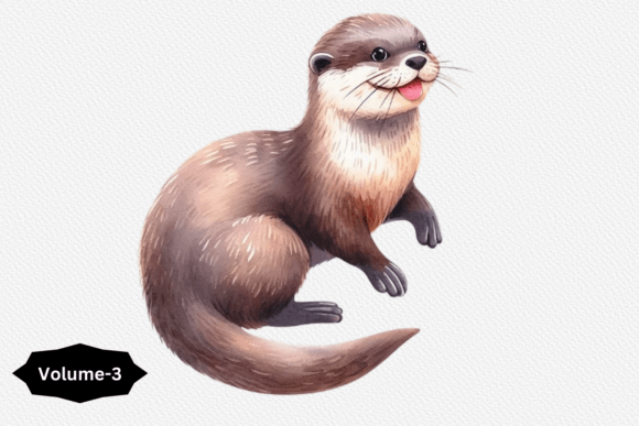 Otter Watercolor Clipart & Illustrations for Blogs