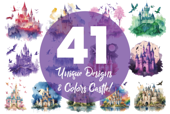 Watercolor Castle Sublimation Clipart: Illustrations Review