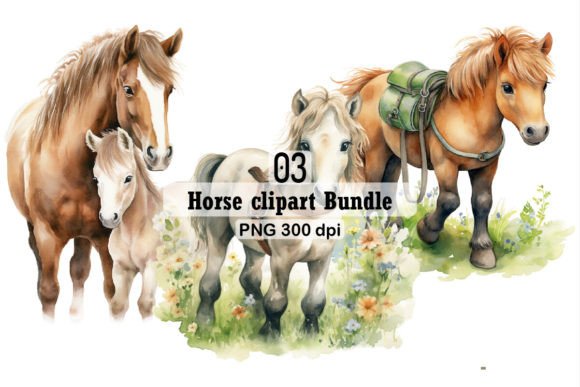 Watercolor Floral Horse Clipart Bundle Review