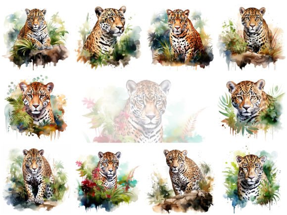 Watercolor Jaguar Clipart Bundle: Illustrations Review
