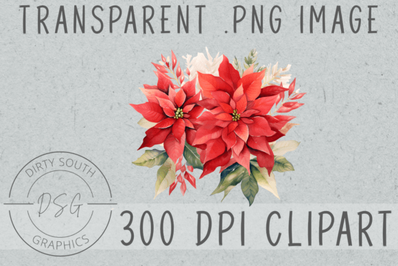 Watercolor Poinsettia Arrangement Illustrations Review