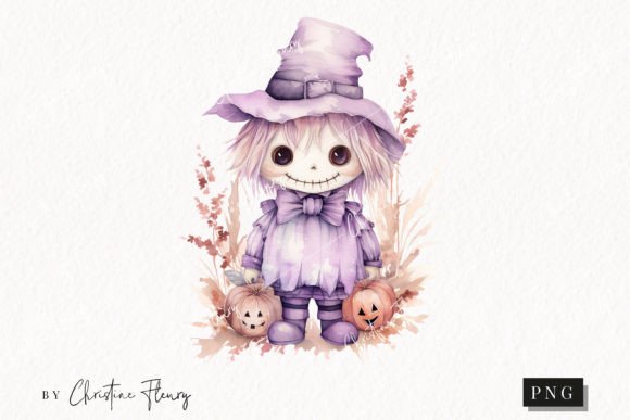 Watercolor Purple Scarecrow Clipart: Illustrations Review