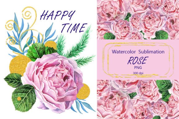 Watercolor Rose Sublimation PNG: Illustrations Review