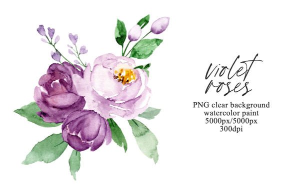 Watercolor Violet Flowers Roses, PNG: An Embroidery Review