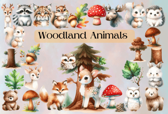 Watercolor Woodland Animals Nursery Illustrations Review
